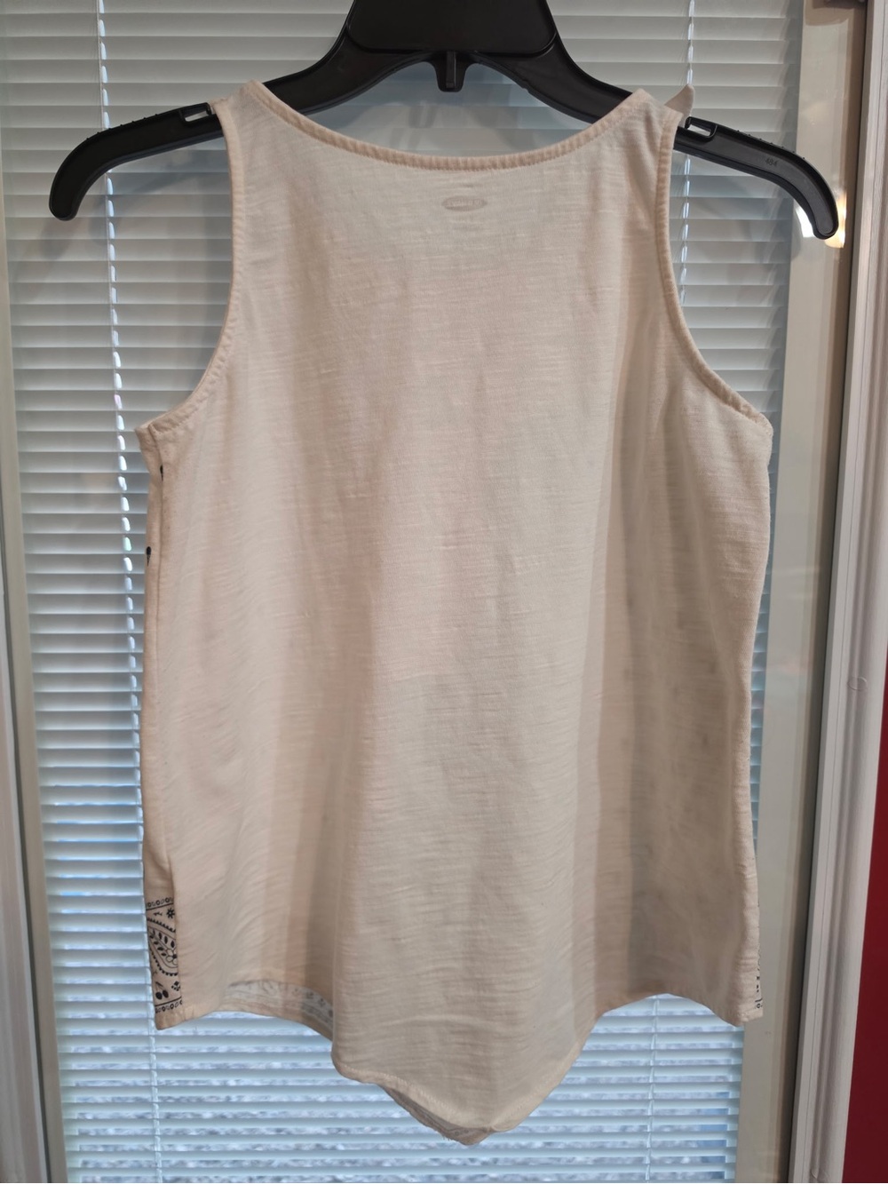 Old Navy Cream Tank Top with Navy Teardrop and Paisley Print - Picture 3 of 3
